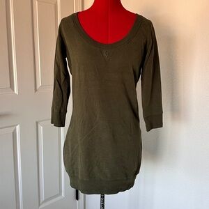 Met Casual Olive Green Top/dress with 3/4 Sleeves